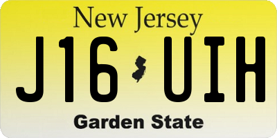 NJ license plate J16UIH