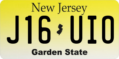 NJ license plate J16UIO