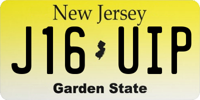 NJ license plate J16UIP