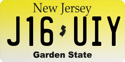 NJ license plate J16UIY
