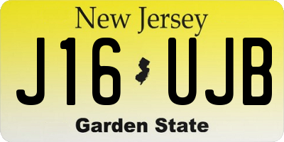 NJ license plate J16UJB