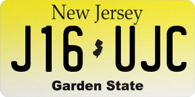 NJ license plate J16UJC