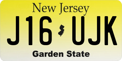 NJ license plate J16UJK