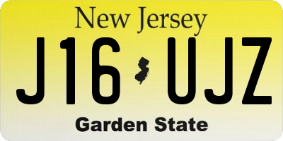 NJ license plate J16UJZ
