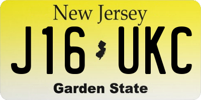 NJ license plate J16UKC