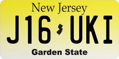 NJ license plate J16UKI