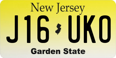 NJ license plate J16UKO
