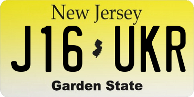 NJ license plate J16UKR