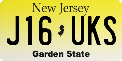 NJ license plate J16UKS