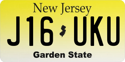 NJ license plate J16UKU