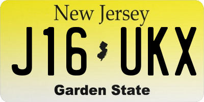 NJ license plate J16UKX