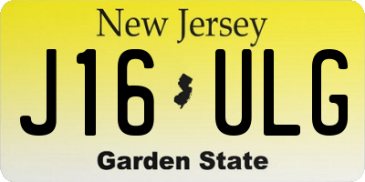 NJ license plate J16ULG