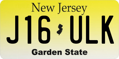 NJ license plate J16ULK
