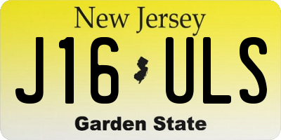 NJ license plate J16ULS