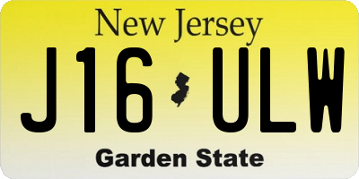 NJ license plate J16ULW
