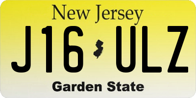 NJ license plate J16ULZ