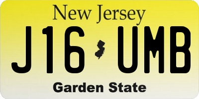 NJ license plate J16UMB
