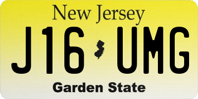 NJ license plate J16UMG