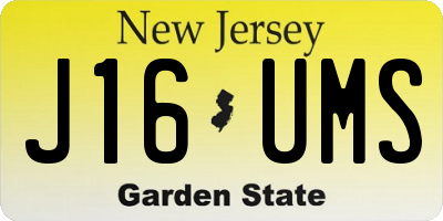 NJ license plate J16UMS