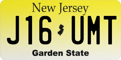 NJ license plate J16UMT