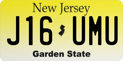 NJ license plate J16UMU