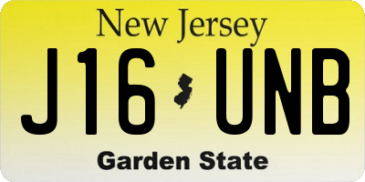 NJ license plate J16UNB