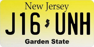 NJ license plate J16UNH