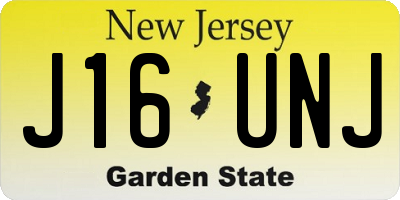 NJ license plate J16UNJ
