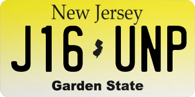 NJ license plate J16UNP
