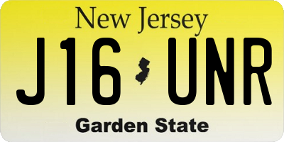 NJ license plate J16UNR