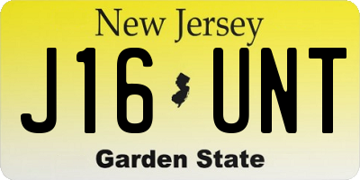 NJ license plate J16UNT