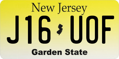 NJ license plate J16UOF