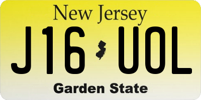 NJ license plate J16UOL
