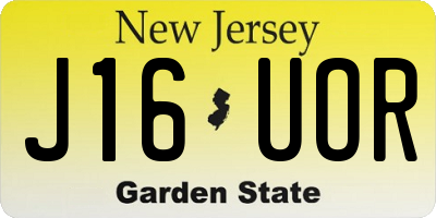 NJ license plate J16UOR