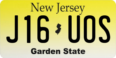 NJ license plate J16UOS