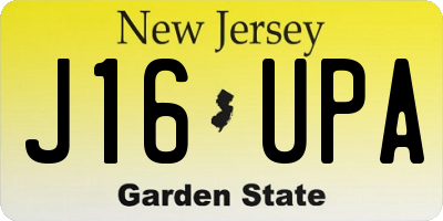 NJ license plate J16UPA