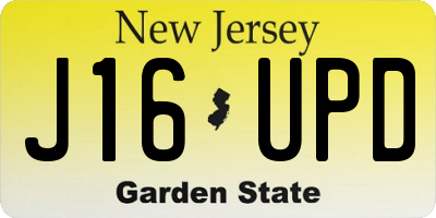 NJ license plate J16UPD