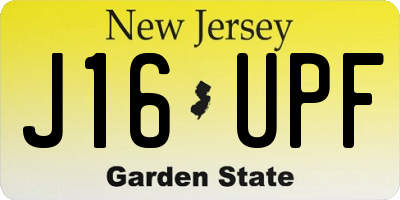 NJ license plate J16UPF