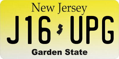 NJ license plate J16UPG