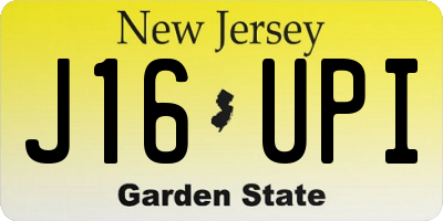 NJ license plate J16UPI