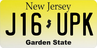 NJ license plate J16UPK