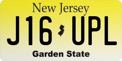 NJ license plate J16UPL