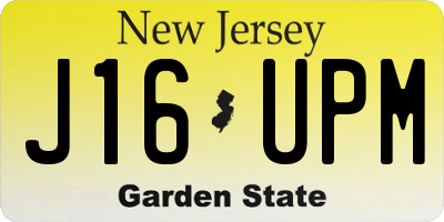 NJ license plate J16UPM