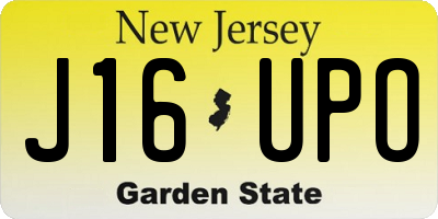 NJ license plate J16UPO