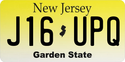 NJ license plate J16UPQ
