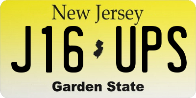 NJ license plate J16UPS
