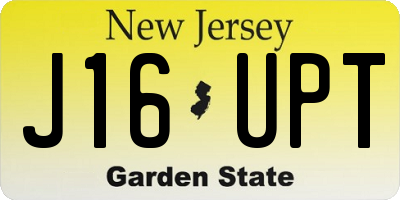 NJ license plate J16UPT
