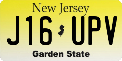 NJ license plate J16UPV