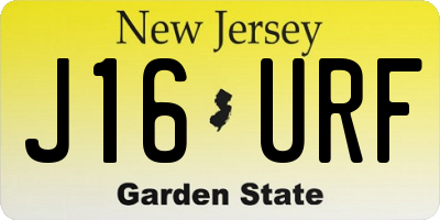 NJ license plate J16URF