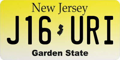 NJ license plate J16URI